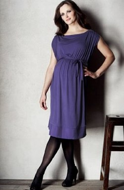 Maternity Cowl Neck Satin Hem Stretch Dress - Marks & Spencer